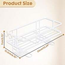 Estante de almacenamiento sobre el inodoro organizador de baño sobre el inodoro de gran capacidad que ahorra espacio instalación sin taladro acero grueso resistente al óxido Blanco 1 Nivel - Blanco - Ver 2