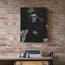 Framed Pintura artística de póster de  , 1 pieza, plano 2D - Estilo vintage en blanco y , ideal para decoración de pared de dormitorio, oficina, sala de estar, 30.48x40.64 cm, estética de tensión dramática, decoración de dormitorio universitario | Póster vintage | Efecto ramé - Enmarcado - Ver 5