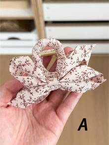 1PC Fabric Bow Hair Claw Clip - Soft Textured Hair Accessory For Women, Gentle Non-Slip, Comfortable For Daily Wear, Elegant Hair Clip For Work, School, Special Occasions, Fashionable Hair Clip, Essential For Autumn/Winter Holiday Outfits. Summer Outfits Hair Clips - Multicolor - View 6