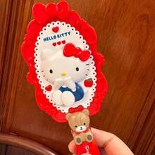 Vintage rote süße Kristall-Katzenkamm, Cartoon Harajuku Stil Mini niedlicher Kamm, Geburtstagsgeschenk - Mehrfarbig - Übersicht 5
