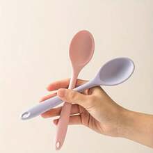 Bộ 4 chiếc thìa silicon chịu nhiệt chống dính, dài 20,5 cm, dùng làm thìa súp, thìa trộn, muỗng múc canh, thìa xới cơm, thìa ăn cho người lớn, dụng cụ nhà bếp dùng để nấu nướng, khuấy, làm bánh và phục vụ. - Nhiều màu - Xem 6