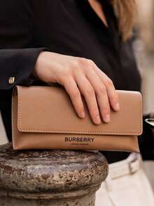 Burberry Hộp đựng kính mắt bằng da màu đỏ tía, hộp đựng kính mắt thời trang cao cấp, vỏ cứng, bảo vệ kính mắt, phụ kiện thiết kế dành cho nữ, món quà hoàn hảo dành cho phái đẹp. - màu nâu - Xem 2
