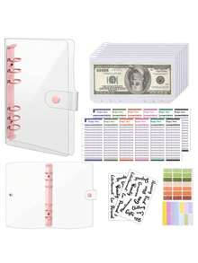 1 套 A6 拉链信封式预算本，透明预算本，带现金信封，可装现金的钱包式预算本，带文件袋 - A6 - 查看 16