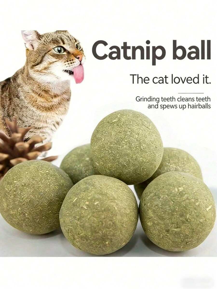 猫球、猫棒、猫玩具球 - 天然猫草 - 适合幼猫和成猫 - 互动玩耍和口腔护理 - 送给爱猫人士的绝佳礼物