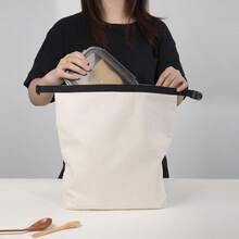 1pc Portable Insulated Lunch Bag, Reusable Canvas Tote, Leakproof Thermal Lunch Box Bag - Multicolor - View 4