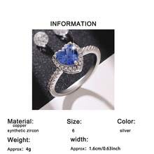 1 chiếc nhẫn hình trái tim thanh lịch, lãng mạn, đính đá Cubic Zirconia, hoàn hảo cho lời cầu hôn, lễ đính hôn, đám cưới, dạ hội, ngày Valentine, kỷ niệm và các dịp khác. - Bạc - Xem 10