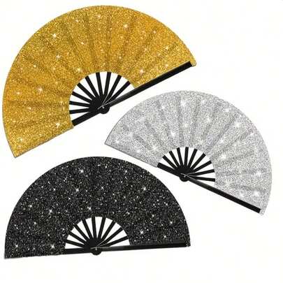 Quạt cầm tay lấp lánh thời trang, quạt xếp bóng bẩy dành cho nữ, quạt xếp lấp lánh, quạt đi biển mùa hè, có thể gấp gọn và di động, phụ kiện thời trang, vật dụng cần thiết cho các bữa tiệc, thích hợp cho các dịp lễ, đám cưới, họp mặt, dạ hội, biểu diễn sinh nhật, món quà tuyệt vời cho mẹ hoặc bạn bè.