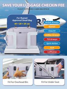 學生背包旅行背包，Ryanair 40x20x25cm 機上攜帶背包/飛行背包/旅行背包，符合 Ryanair 機艙尺寸要求，適合短途旅行，可輕鬆放入座位下方，全新手提旅行背包。中性時尚多色 15.6 吋筆記本電腦背包，可容納 15.6 吋筆記本電腦 - 彩色 - 查看 6