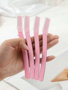 5pcs Ergonomic Eyebrow Trimmer Set, Includes Disposable Face Razors With Transparent Handles, Painless Eyebrow Grooming Tools, Suitable For Beginners - Multiple Styles - View 5