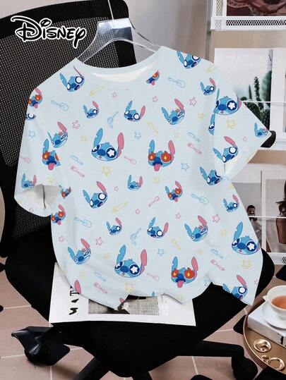  Camiseta de estar por casa informal con estampado de Stitch de Disney para hombres