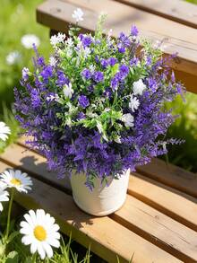 10pcs, Artificial Flowers, UV-Resistant Faux Plants, Suitable For Garden Decoration, Large Faux Shrubs, Realistic Indoor And Outdoor Plants, Suitable For Hanging Baskets, Porches, Patios And Home Decor - Multicolor - View 5