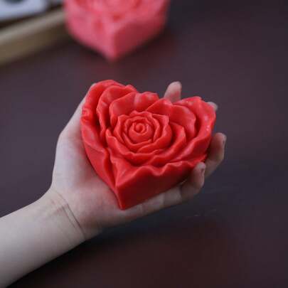 1个心形玫瑰香氛石膏硅胶模具，手工DIY香薰石装饰模具，多种图案可选，不粘易脱模