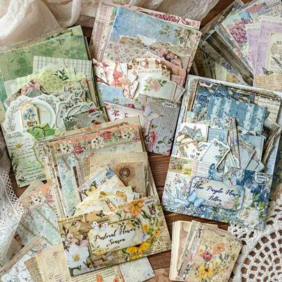 100 Sheets/Pack Countryside Post Office Series Hollow Craft Paper, Lightweight Paper Assortment, Suitable For Writing Notes, Messages, Cards, DIY Handmade Projects