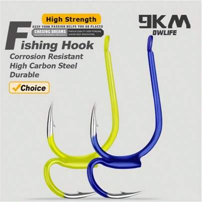 9KM Carp Hooks, 10pcs/Pack, Anti-Slip Mother-Child Hooks, Suitable For Saltwater And Freshwater Fishing, Designed For Double Bait Fishing