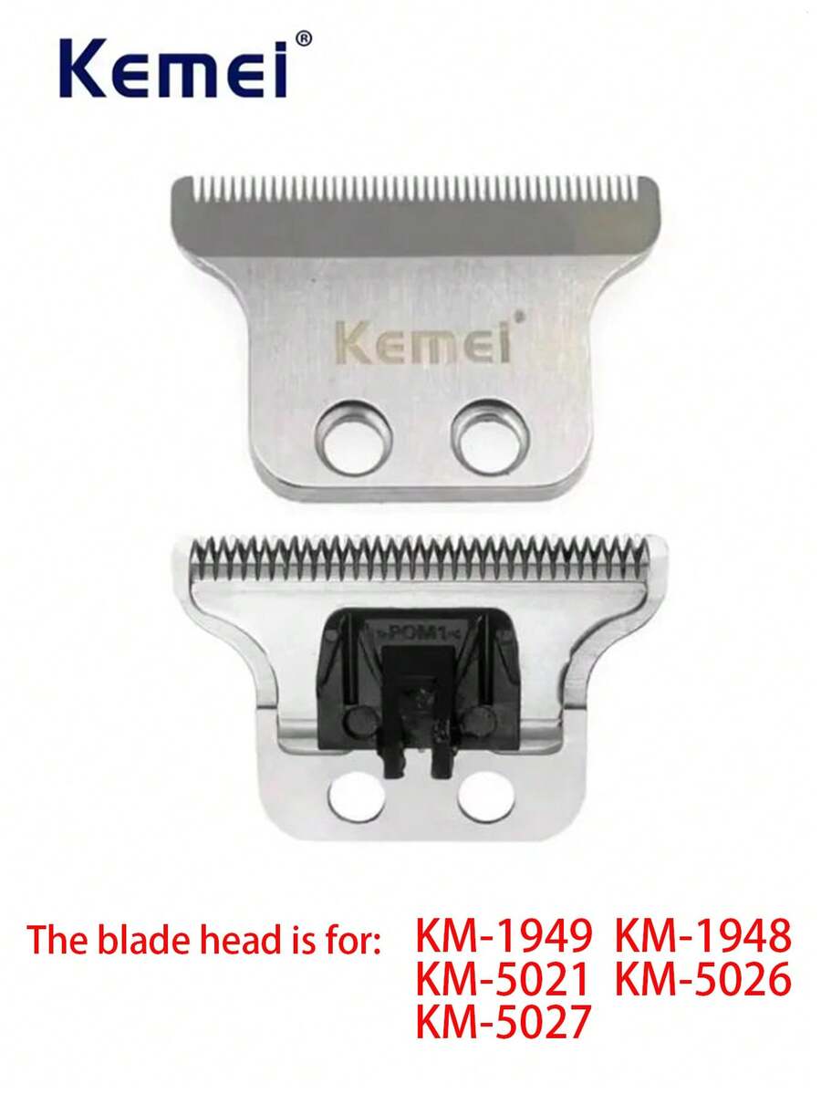 Kemei KM-1949 KM-1948 KM-5021 KM-5026 KM-5027 男士理发器替换刀片,理发剪替换刀头,原厂理发器刀片配件 - 黑色 - 查看 1
