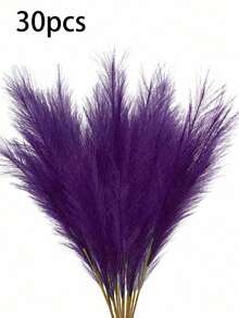 20 cành cỏ Pampas nhân tạo - 55cm/21.65in, cành lông vũ giả dùng trang trí bình hoa, nhà bếp, nhà cửa phong cách Boho, trang trí phòng, trang trí tiệc cưới, trang trí ngày Valentine (màu tím), quà tặng sinh nhật, tốt nghiệp, cây giả - Màu tím - Xem 9
