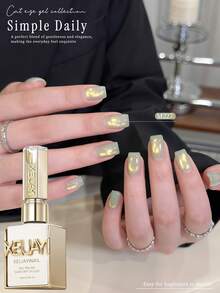 XEIJAYI 1瓶15毫升通用猫眼美甲凝胶，半永久美甲可卸UV/LED美甲沙龙DIY凝胶 - 青檸色 - 查看 2