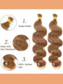 Y WIGS 30号浅棕色波浪编发接发，100%真发，100克，18-20英寸，无缝编发，优雅百搭，适合日常及假日场合 - S30 - 查看 4