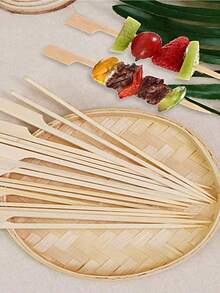 100/10 que xiên tre dùng cho món khai vị, cocktail, tăm xỉa răng thanh lịch, xiên gỗ nhỏ - Thích hợp cho các bữa tiệc, đồ uống, trái cây, tiệc nướng BBQ, đĩa thịt, đồ dùng học tập. - Nhiều màu - Xem 4