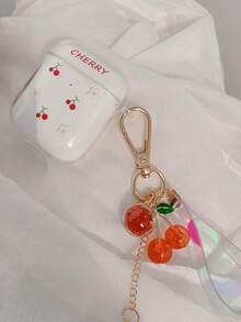 1 chiếc ốp tai nghe hình quả anh đào dễ thương kèm móc khóa, ốp mềm trong suốt tương thích với Apple 1/2 Pro, 3/4, thiết kế tươi mới dành cho nữ. - Nhiều màu - Xem 5