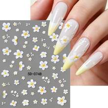 1 Tờ Hình Dán Móng Tay Hoa Plumeria Trắng Dập Nổi 5D, Hình Dán Móng Tay Hoa Trắng & Vàng Trang Nhí Mùa Xuân, Hình Dán Móng Tay Tự Dính 3D Chủ Đề Bãi Biển Mùa Hè Cho Đám Cưới & Ngày Lễ, Hình Dán Móng Tay Bền Lâu & Dễ Dán - Nhiều màu - Xem 9