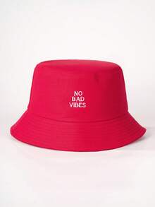 1顶男女通用刺绣“No Bad Vibes”渔夫帽，透气百搭，防晒舒适，适合户外休闲、夏季、海滩、度假等场合。 - 漁夫帽 - 查看 22