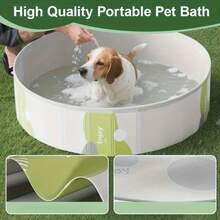 Available In Two Sizes: Medium 100cm And Large 120cm, Both With Adjustable Pool Width. This Foldable Pet Bathtub Is A Portable Pet Swimming Pool, Very Suitable For Outdoor Recreation And Bathing. The Product Is Easy To Carry And Has A Durable Design. - White 39.3 X 11.8 Inches - View 7
