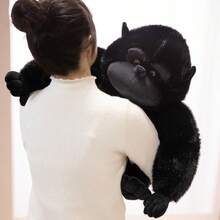 可爱蓬松的黑色大猩猩和猴子毛绒玩具，肌肉细节逼真，采用柔软的毛绒材质，造型可爱，可作家居装饰和桌面摆件，适合儿童和青少年作为玩伴娃娃和抱枕，也是生日、情人节和圣诞节的完美礼物。 - 黑色 - 查看 11