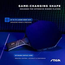 STIGA Cybershape Eclipse Ping Pong - Raqueta de Tenis de Mesa de Rendimiento Profesional - Pala de Calidad Hexagonal para Giro Velocidad y Control - como en la foto - Ver 5