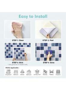 COMMOMY 1/10/20 miếng dán tường 3D PVC tự dính - Hình dán trang trí tường, kích thước 11.8" x 11.8", dễ dán, dễ lắp đặt, dùng để trang trí phòng khách, phòng ngủ, xe RV, tường nhà, v.v. - Hình dán tường - Xem 6
