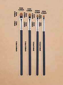4pcs Black Handle Makeup Brush Set - Includes Angled Flat-Top Concealer Brush And Eyeliner Brush. Made With Soft Synthetic Bristles To Help You Achieve Precise And Flawless Makeup Application. Essential For Any Beauty Enthusiast, Whether For Daily Grooming Or Professional Makeup Use! Includes: Foundation Brush, Concealer Brush, Blush Brush, Contour Brush, Powder Brush, And Soft Bristle Concealer Brush. - Multicolor - View 4
