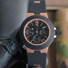 Men Mechanical Watches - Blue Plate With Diamonds and Gold - View 10