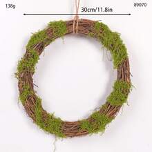 1pc Spring/Summer Rustic Faux Succulent Wreath With Welcome Sign, Farmhouse Home Front Door Wall Garden Decor - Wreath - View 6