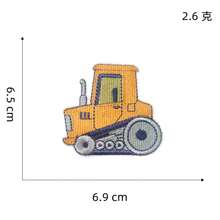 2pcs/7pcs Set Construction Vehicle Fabric Patch Computer Embroidered Label Cartoon Embroidery Sticker Iron-On Excavator Applique Clothing Accessories - Construction Vehicle Patch - View 8