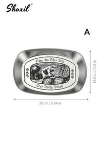 shoxil 1 Peça Bandeja Retangular de Aço Inoxidável com Gravação a Laser, Prato de Petiscos com Padrão Gravado, Adequado para Restaurante, Casa, Festa, Recepção de Convidados - Bandeja - Visão 15