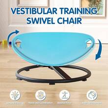 Sensory Swivel Chair With Anti-Slip Metal Base, Blue Oval Egg Design, Balance And Concentration Training Rehabilitation Tool For Home & Therapy Centers - Blue - View 5