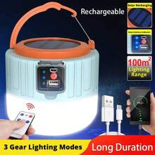 1pc Solar LED Camping Light, Solar Powered Portable Remote Control Rechargeable Camping Light With Phone Charging Function, Outdoor Lighting, Multi-Function Emergency Light - Phone Charger Handheld LED Tent Light - Warm White - View 13
