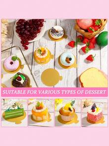 100pcs Mini Round Gold Paper Cake Bases, Disposable Paper Cupcake Liners, Suitable For Wedding, Birthday Party, Dessert Display, Pastry Boards, Grease & Moisture Proof, Christmas - Round - View 8
