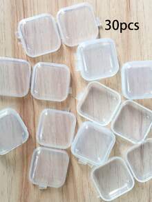10pcs/20pcs Plastic Jewelry Storage Box, Transparent Anti-Oxidation Jewelry Display Case - Clear - View 9