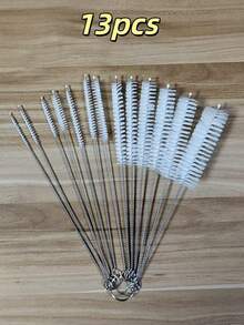 10件套多功能清洁刷套装 - 长吸管刷、小瓶刷、吸管清洁刷、管道刷,适用于清洁茶壶和难以触及的角落 - 白色 - 查看 11