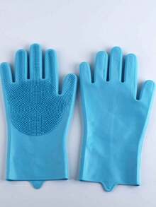 1pc Silicone Dishwashing Gloves, Durable Waterproof Rubber Gloves For Bathing - Type a - View 11
