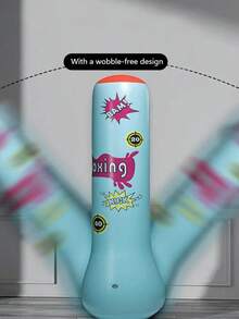 1.2m Inflatable Punching Bag, Soft And Flexible Foldable Boxing Toy For Practice And Training. Includes Air Pump - Mint Blue - View 8