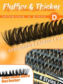 720pcs/Set DD Curl Individual False Eyelashes - High Density "Lash Book". Designed For Beginners, These Lashes Have A Soft, Fluffy Texture To Easily Create A Natural, No-Makeup Look. Achieve DIY Segmented Lash Extension Effect At Home For Long-Lasting, Voluminous Results. - 白色 - View 5