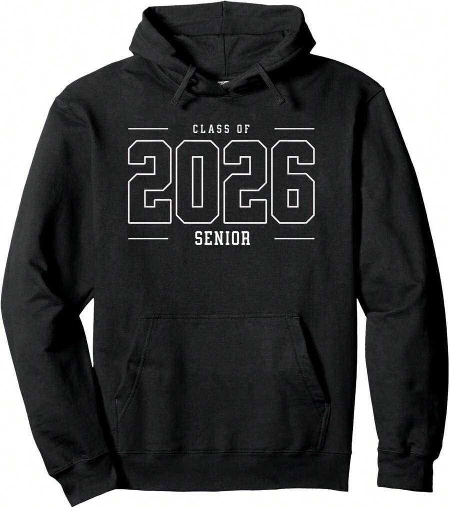Class Of 2026 Senior Graduation Tee School College Men Women Pullover Hoodie - Black - View 1