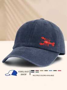 Mũ lưỡi trai mùa hè in hình tôm hùm kiểu retro, mũ vành cong phong cách hippie hip-hop, mũ che nắng có thể điều chỉnh, mũ vành cong kiểu bố. - Mũ đã rửa - Xem 3