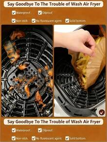 50/100/200 miếng lót nồi chiên không dầu hình vuông dùng một lần (6.3"/7.87"), lót rổ chiên không dầu bằng giấy, cốc nướng giấy, khay nướng, đĩa giấy dùng một lần, tấm lót đĩa, giấy chống dầu mỡ, phụ kiện lò nướng, dụng cụ làm bánh. - Nhiều màu - Xem 6