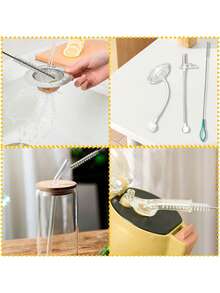 Bộ 10 cọ vệ sinh ống hút bằng nylon và thép không gỉ, dụng cụ làm sạch ống hút thủy tinh và ống nghiệm - Lông cọ nylon dùng cho ống hút thủy tinh/silicone hoặc bình cho chim ruồi ăn, cốc uống nước, chai nước và ống nghiệm, dụng cụ làm sạch tái sử dụng bán chạy. - Kiểu A - Xem 6