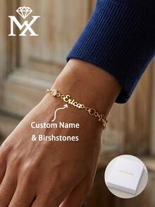 Gelang Nama Batu Kelahiran yang Dipersonalisasi, Gelang untuk Ibu, Gelang dengan Banyak Nama, Perhiasan Hari Ibu, Hadiah Khusus untuk Ibu, Gelang Nama yang Disesuaikan - MultiWarna - View 3