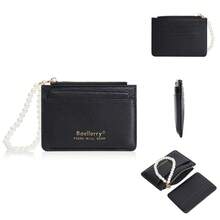 1 pieza Cartera de mujer ultra delgada y de moda Baellerry, billetera con cremallera de perlas, adecuada para uso diario, billetera mini corta, soporte para múltiples tarjetas, para llevar efectivo, ir y venir, recuerdos, cumpleaños, Halloween, regalo de Navidad - Multicolor - Ver 11