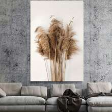 Framed Set de tres s planos 2D con marco de , con plantas vintage, perfectos para el Día de Acción de Gracias y temáticas de playa, en un estilo boho beige, ideal para decorar paredes del hogar - Enmarcado - Ver 3